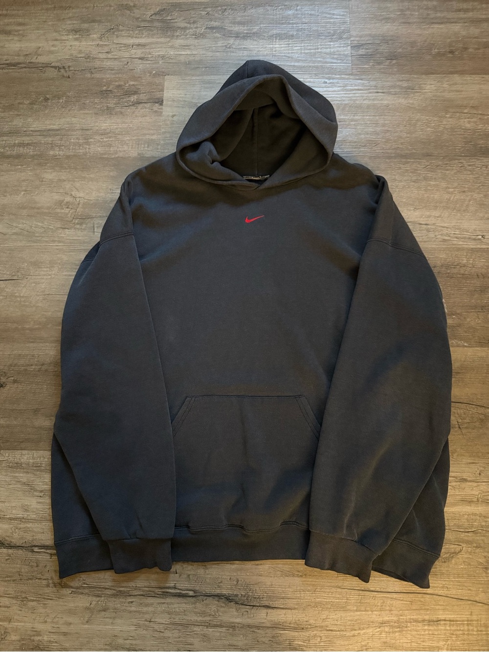 Nike Black Hoodie with Red Swoosh - Men's Pullover Sweatshirt